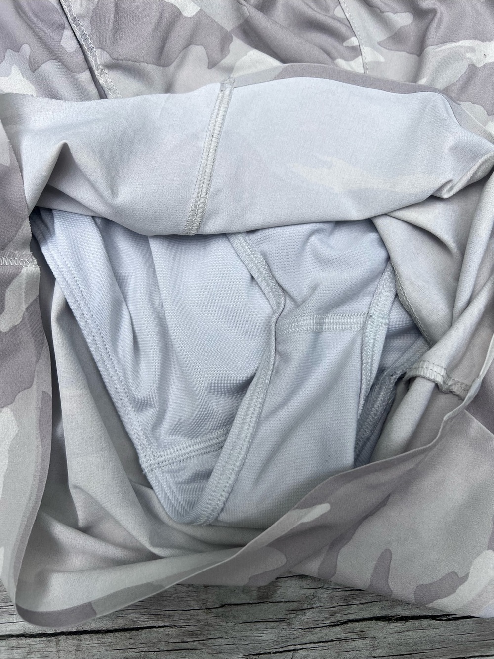 Athleta Light Gray Camo Hustle 3" Shorts - Picture 6 of 6
